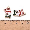 Christmas Theme Rack Plating Alloy Enamel Pendants X-ENAM-T021-12KCG-3