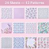 24Pcs 12 Styles Scrapbook Paper Pads SCRA-WH0001-03-6