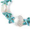 Synthetic Turquoise & ABS Plastic Imitation Pearl Beaded Stretch Bracelets BJEW-JB10567-3