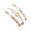 3Pcs Natural Green Aventurine Bead Finger Ring RJEW-JR00855-04-6