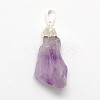 Natural Raw Rough Gemstone Amethyst Pendants G-M040-M04-2