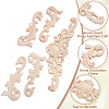 2 Styles Wood Carved Onlay Applique Craft WOOD-WA0001-01-4