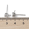 Brass with Clear Cubic Zirconia Stud Earring Findings KK-G491-53P-3