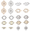 SUNNYCLUE 40Pcs 10 Styles Alloy Connector Charms with Crystal Rhinestone ALRI-SC0001-34-1