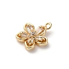 Brass Micro Pave Cubic Zirconia Charms KK-D371-04E-G-2