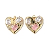 Brass Micro Pave Clear Cubic Zirconia Pendants KK-E068-VF336-2