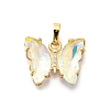 Brass Micro Pave Cubic Zirconia Pendants ZIRC-P079-B02-15-G-1