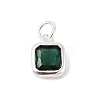 925 Sterling Silver Pave Cubic Zirconia Square Charms with Jump Rings and 925 Stamp STER-D288-05S-01-1