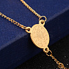 PVD Vacuum Plating 201 Stainless Steel Rosary Bead Necklaces NJEW-L427-22G-5