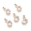Alloy Crystal Rhinestone Pendants ALRI-H004-12KCG-3