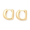 Brass D-Shaped Hoop Earrings EJEW-Q016-17G-3