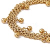 316 Stainless Steel Round Ball Charm Bracelet with Mesh Chains for Women BJEW-G655-03G-2
