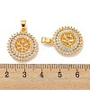 Rack Plating Brass Peg Bail Pendants Micro Pave Cubic Zirconia KK-A214-18G-3