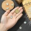 6Pcs 6 Styles Brass Micro Pave Clear Cubic Zirconia & Natural Shell Evil Eye Links Connector Charms KK-CJ0003-44-4