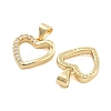 Brass Pave Clear Cubic Zirconia Pendants KK-U009-05B-G-2