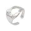 Non-Tarnish 304 Stainless Steel Textured Open Cuff Rings LS-RJEW-C095-08A-P-1