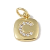 Rack Plating Brass Micro Pave CLear Cubic Zirconia Charms KK-E110-14G-C-1