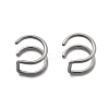 304 Stainless Steel 2 Line Hoop Clip on Nose Rings AJEW-A062-07P-4