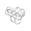 Cubic Zirconia Rectangle Open Cuff Ring RJEW-N037-015-01P-3