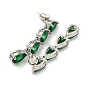 Rack Plating Platinum Tone Brass Glass Studs Earrings for Women EJEW-H310-01P-01-2