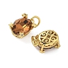 Brass Pave Cubic Zirconia Pendants KK-P325-16G-3