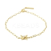 S925 Sterling Silver Micro Pave Cubic Zirconia Link & Charm Bracelets for Women BJEW-K276-02G-4