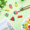 18Pcs Fruit Chips Ice Cream Cartoon Style Silicone Knitting Needle Stopper AJEW-SC0002-33-4