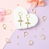 Brass Leverback Earring Findings KK-YW0002-46-5