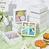 Square Paper Biscuit Boxes with Clear PVC Window LS-CON-WH0098-16A-02-5