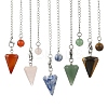 Cone Natural Gemstone Pointed Dowsing Pendulums HJEW-JM04866-1