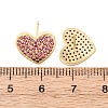 Heart Brass Micro Pave Cubic Zirconia Stud Earrings EJEW-H178-01G-7