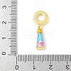 Brass Enamel Virgin European Dangle Charms KK-Z101-03G-02-3