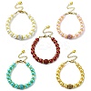 5Pcs 5 Styles 8mm Round Glass Pearl Beaded Bracelets BJEW-JB10034-S-1