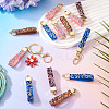12Pcs 4 Colors Alloy Rhinestone Keychain Findings FIND-BT0001-38A-7