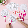 16Pcs 4 Styles Paper Hand Held Fan DIY-GF0010-33-3