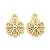 Brass Micro Pave Clear Cubic Zirconia Charms KK-Z044-16G-1