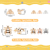 6Pcs 6 Styles Bees Zinc Alloy with Enamel Watch Band Studs FIND-UN0003-39-3
