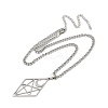 Hollow Out Diamond Moon 201 Stainless Steel Pendant Necklaces for Men Women LS-NJEW-K283-25P-3