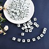 20Pcs Luminous Cube Letter Silicone Beads 12x12x12mm Square Dice Alphabet Beads with 2mm Hole Spacer Loose Letter Beads for Bracelet Necklace Jewelry Making JX437K-2