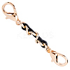 1Pc Black PU Leather Alloy Crub Chain Purse Strap Extenders for Purse Making PURS-CL0001-10B-7