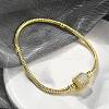 Brass Micro Pave Clear Cubic Zirconia Link Bracelets BJEW-S158-15G-2