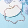 Natural Rose Quartz Chip Beaded Necklace NJEW-JN04616-03-2