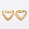 304 Stainless Steel Open Heart Charms STAS-P142-05G-2
