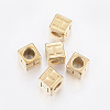 304 Stainless Steel Large Hole Letter European Beads X-STAS-H428-01G-H-1