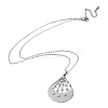 Non-Tarnish 201 Stainless Steel Moon with Star Pendant Necklace with Cable Chains NJEW-Q317-06P-1