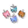 Brass Micro Pave Cubic Zirconia Charms KK-Q043-02P-1