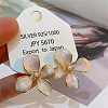 Flower Brass Enamel Stud Earrings EJEW-P308-02G-A-1