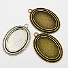 Tibetan Style Zinc Alloy Pendant Cabochon Settings TIBEP-M004-01-RS-1