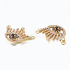 Brass Micro Pave Cubic Zirconia Links Connectors ZIRC-N039-112B-NF-2