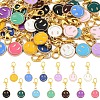 20Pcs 10 Colors Alloy Enamel Smiling Face Pendant Decorations HJEW-YW00218-2